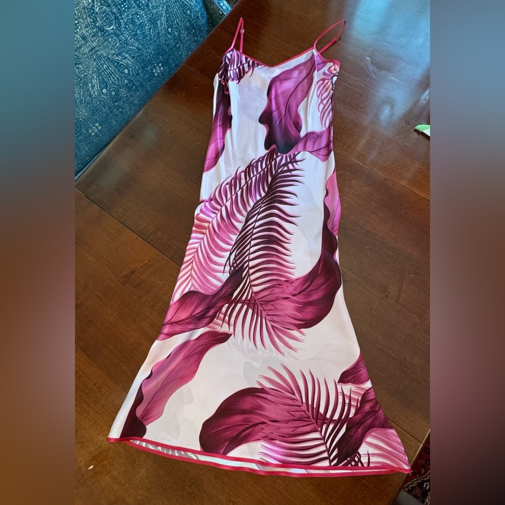 For Restless Sleepers pink palm slip dress - Picture 3 of 6